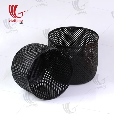 Rattan Export Handwoven Black Bambo Storage Basket - REX-TD00024