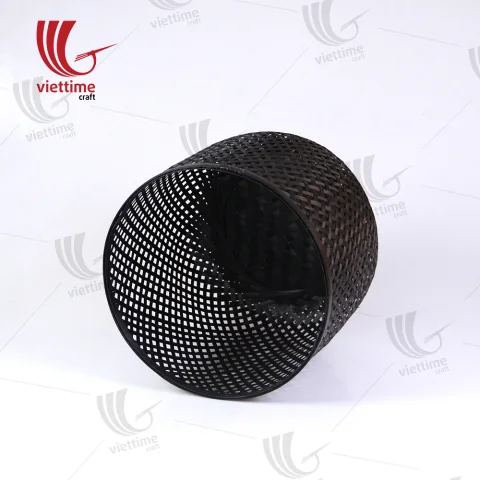 Handwoven Black Bambo Storage Basket