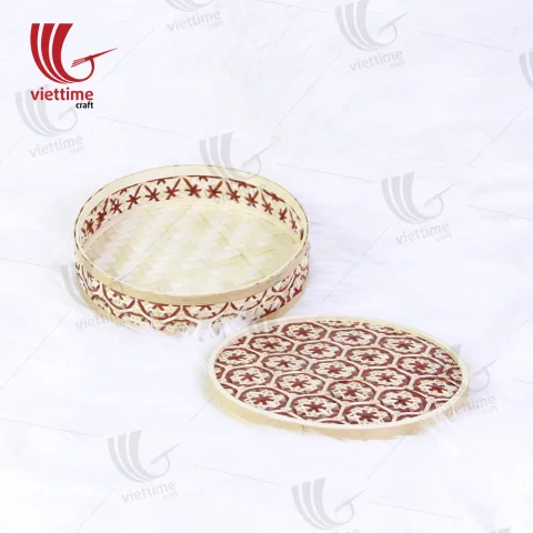 Colorful Weaving Bamboo Box With Lid