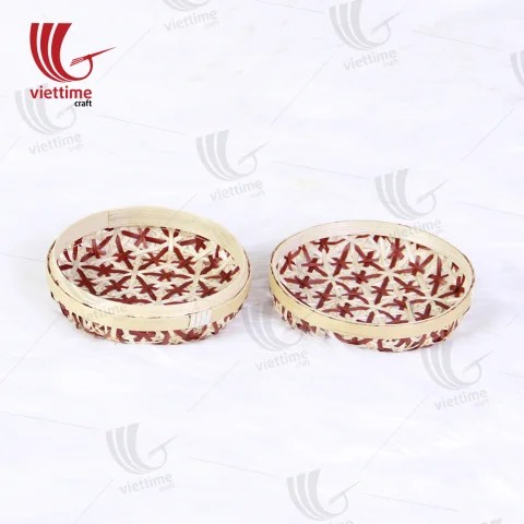 Round Weaving Bamboo Box Set Of 2