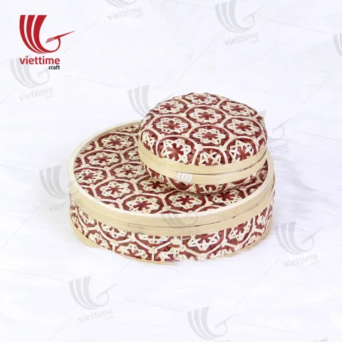 Round Weaving Bamboo Box Set Of 2
