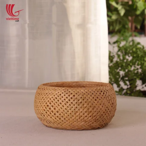 Small Round Weaving Bamboo Basket Set Of 3