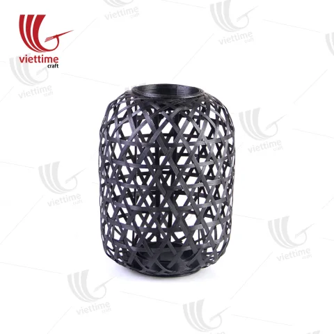 Black Weaving Bamboo Lantern On Balcony