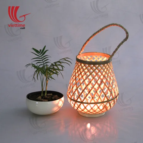 Rattan Export Hanging Woven Bamboo Lantern In Garden - REX-TD00063