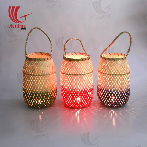 Medium Weaving Bamboo Lantern Set Of 3