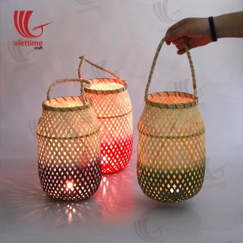 Medium Weaving Bamboo Lantern Set Of 3