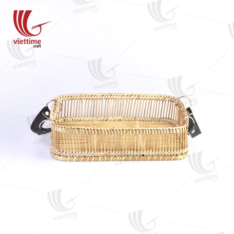 Rectangle Weaving Bamboo Tray Set Of 2
