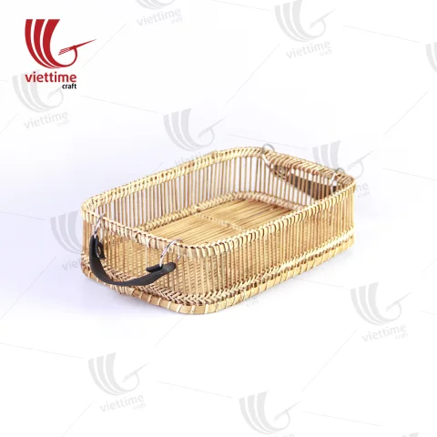 Rectangle Weaving Bamboo Tray Set Of 2
