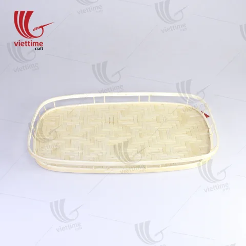 Simple White Bamboo Decorative Trays