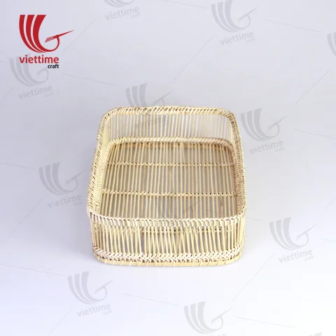 Woven Bamboo Breakfast Serving Tray Set Of 2