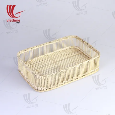 Woven Bamboo Breakfast Serving Tray Set Of 2