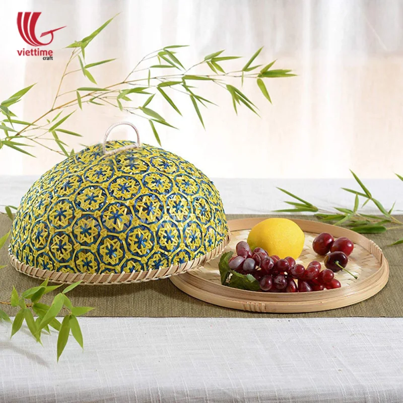 Coralpearl Serving Tray With Blue Table Dome