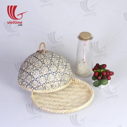 Coralpearl Serving Tray With Blue Table Dome