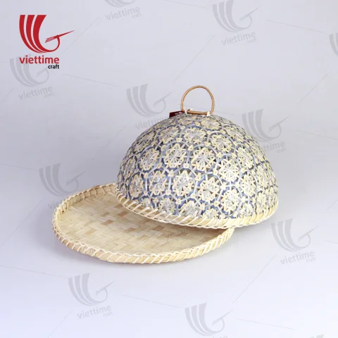 Coralpearl Serving Tray With Blue Table Dome