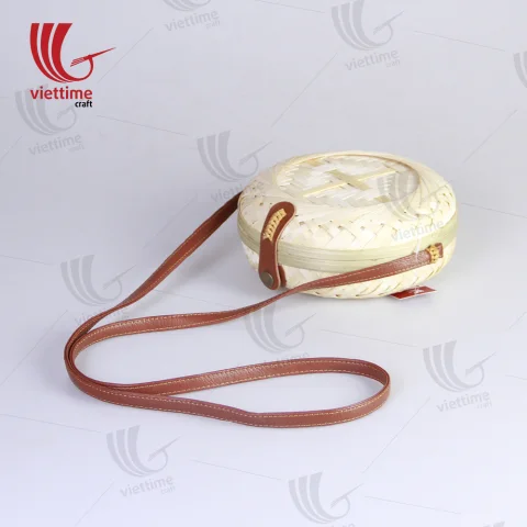 Round Bamboo Cross Body Bag For Women