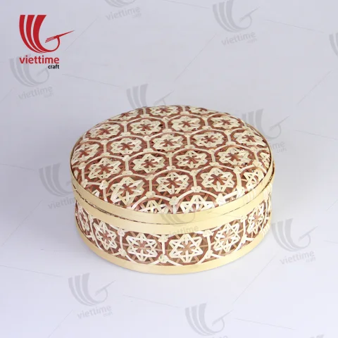 Red Coralpearl Woven Bamboo Candy Box