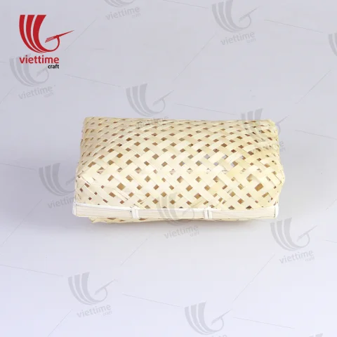 Woven Rectangular Lift Off Lid Bamboo Box