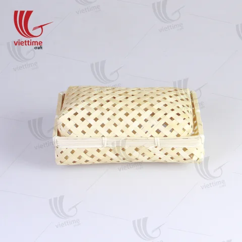 Woven Rectangular Lift Off Lid Bamboo Box