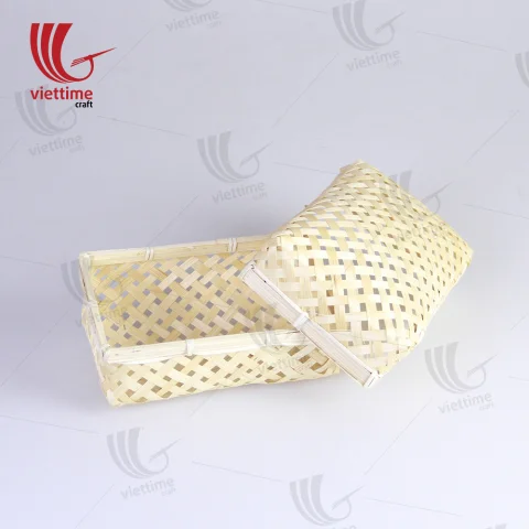 Woven Rectangular Lift Off Lid Bamboo Box