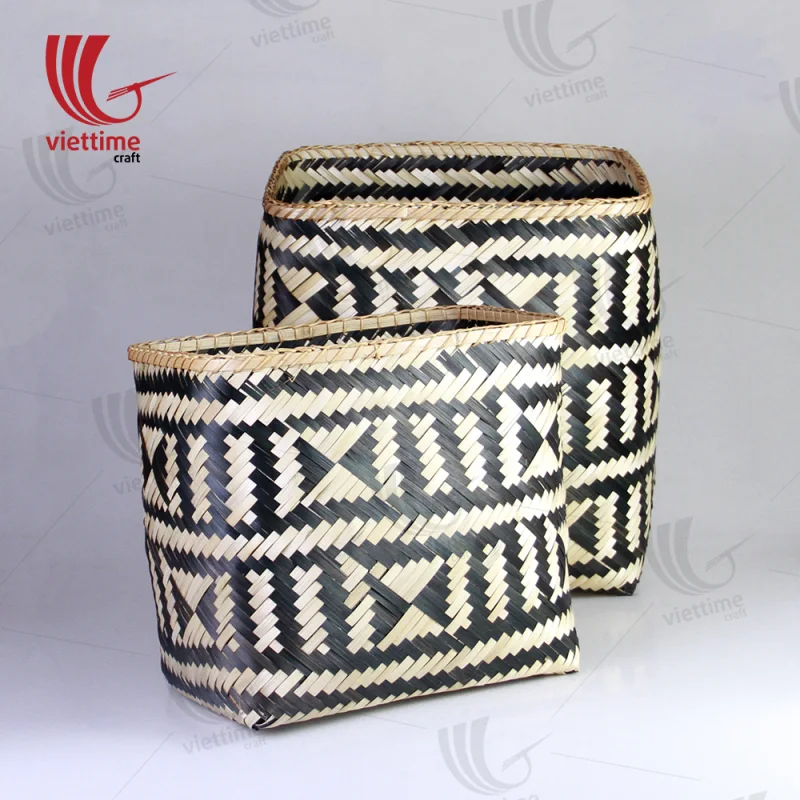 HighQuality Bamboo Storage Basket Set Of 2