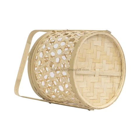 Natural Bamboo Storage Basket With Handle