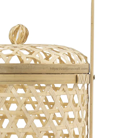 Natural Bamboo Storage Basket With Handle