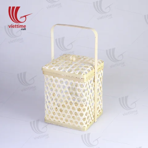Bamboo Storage Box Basket With Handle