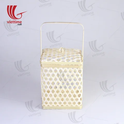 Bamboo Storage Box Basket With Handle