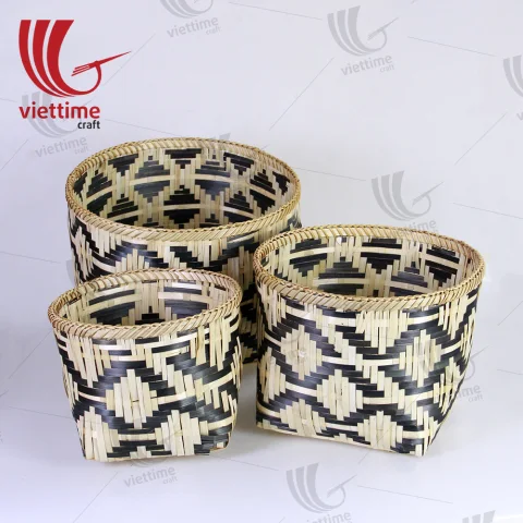 Useful Perfect Bamboo Storage Basket Set Of 3