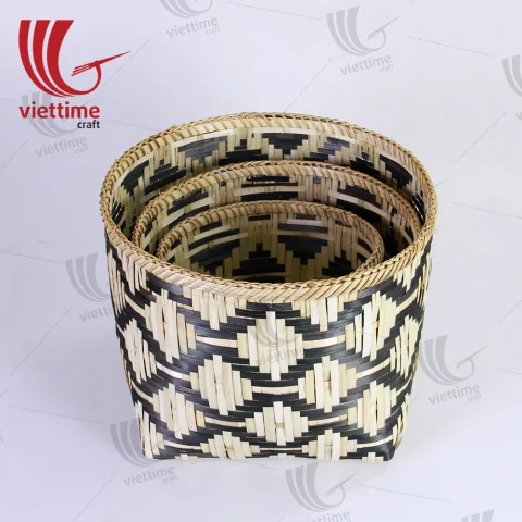 Useful Perfect Bamboo Storage Basket Set Of 3