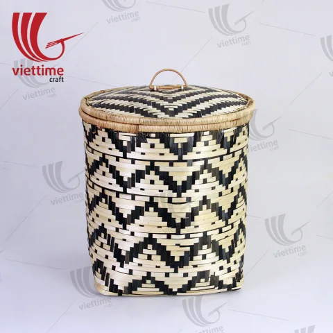 Tribal Pattern Bamboo Storage Basket