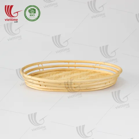 Woven Oval Bamboo Serving Tray