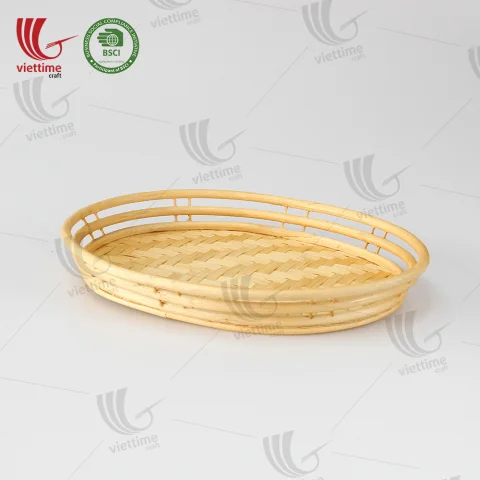 Woven Oval Bamboo Serving Tray