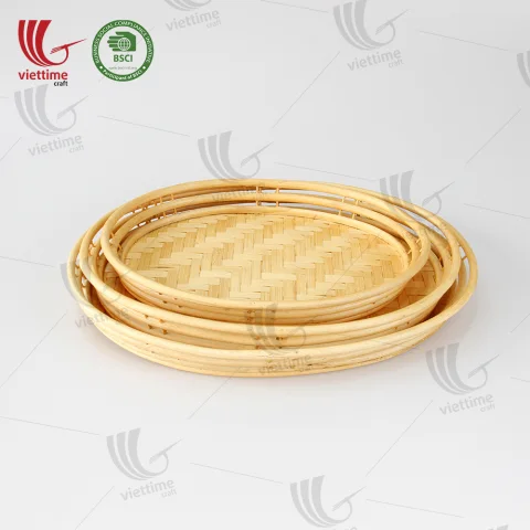 Woven Oval Bamboo Serving Tray