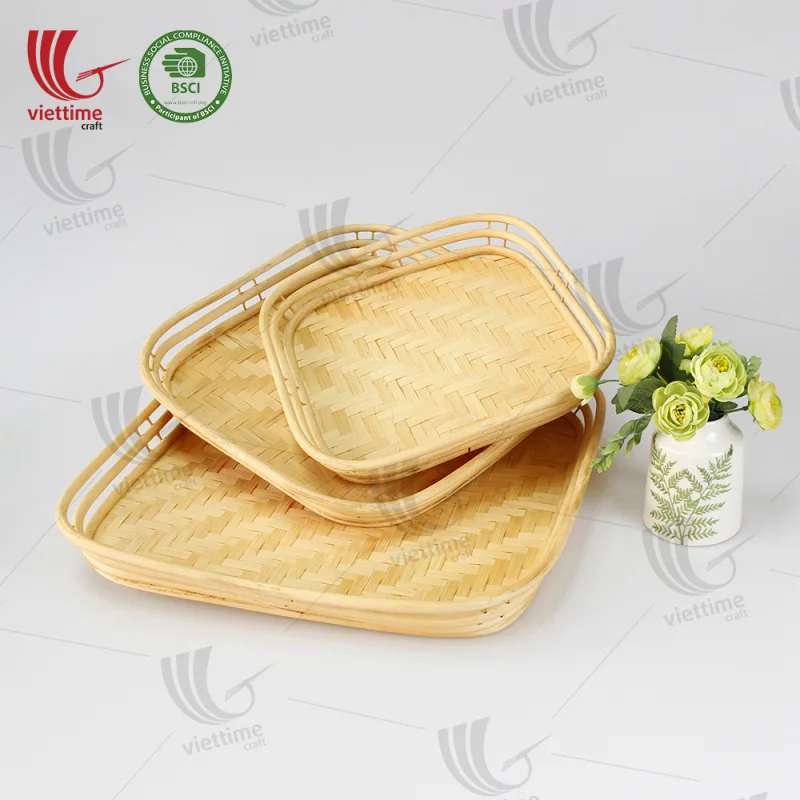 Nice Square Bamboo Serving Tray