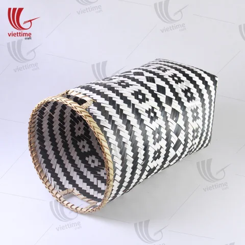 Tribal Pattern High Bamboo Storage Basket