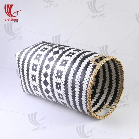 Tribal Pattern High Bamboo Storage Basket