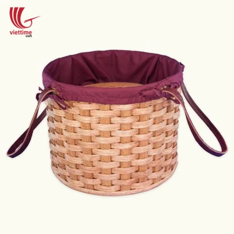 Round Weaved Bamboo Picnic Basket