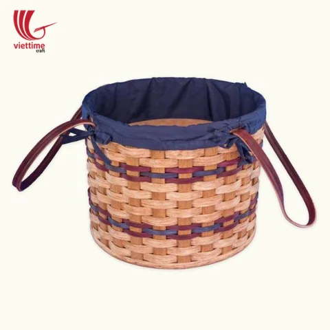 Round Weaved Bamboo Picnic Basket