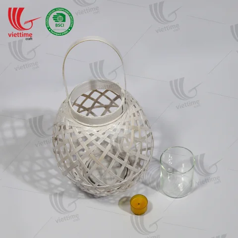 Decorative White Bamboo Lantern