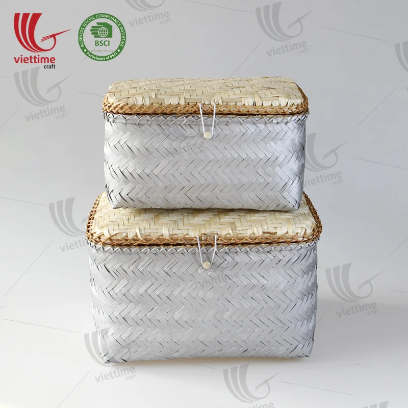 Handmade Woven Bamboo Storage Box Set 2
