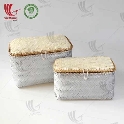 Handmade Woven Bamboo Storage Box Set 2