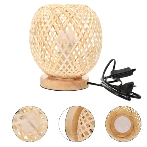 Rattan Export Bambú lámpara de mesashade - REX-TD00316