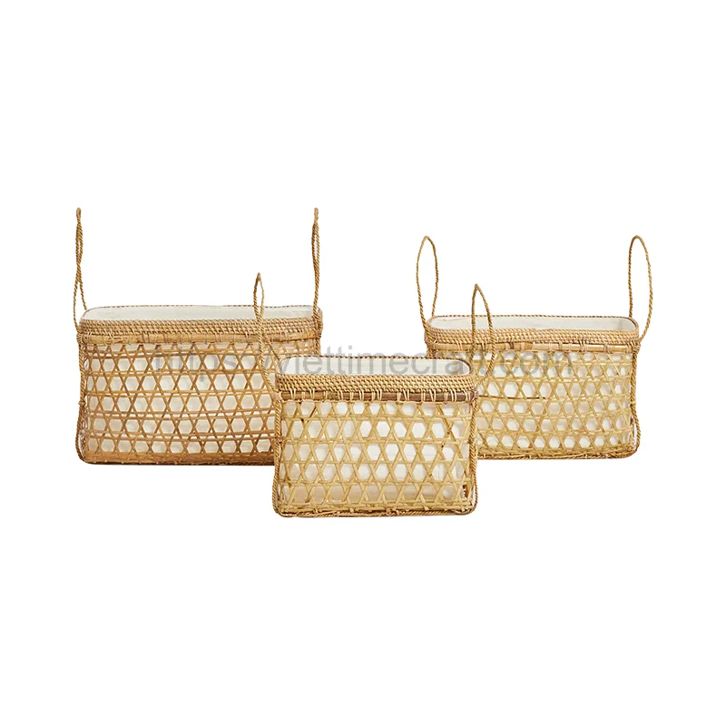 Set of 3 Bamboo Storage Basket