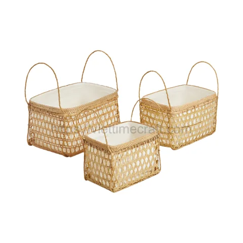 Set of 3 Bamboo Storage Basket