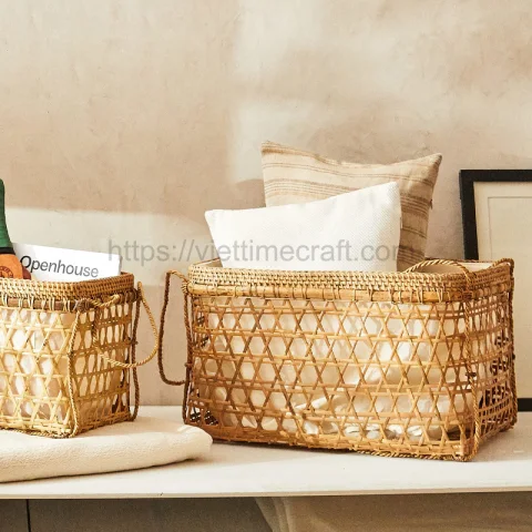 Set of 3 Bamboo Storage Basket