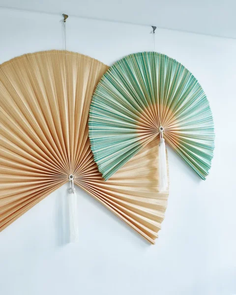 Bamboo Wall Fan Hanging