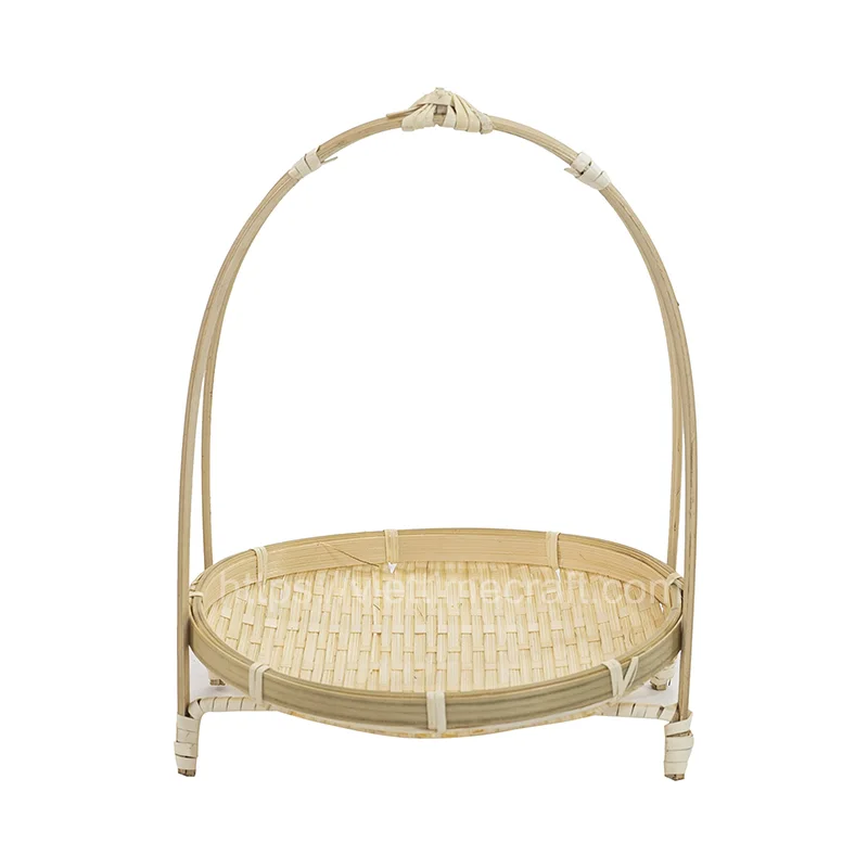 Round Bamboo Serving Tray
