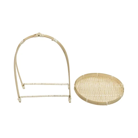 Round Bamboo Serving Tray