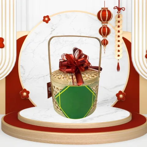 New Year Bamboo Gift Basket